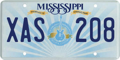 MS license plate XAS208