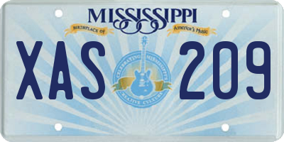MS license plate XAS209
