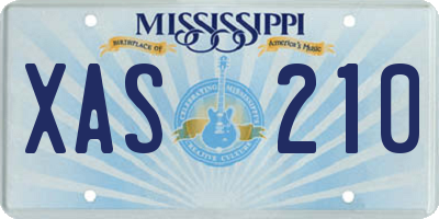 MS license plate XAS210