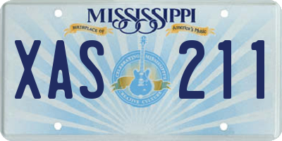 MS license plate XAS211