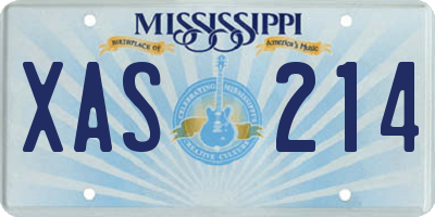 MS license plate XAS214