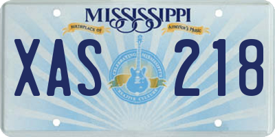 MS license plate XAS218