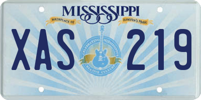 MS license plate XAS219