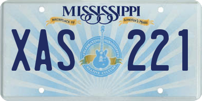 MS license plate XAS221