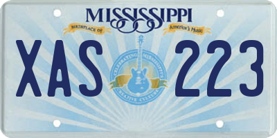 MS license plate XAS223