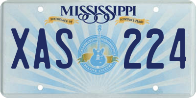 MS license plate XAS224