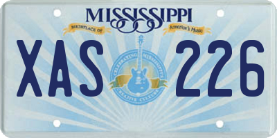 MS license plate XAS226