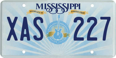 MS license plate XAS227