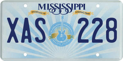 MS license plate XAS228