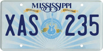 MS license plate XAS235