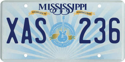 MS license plate XAS236