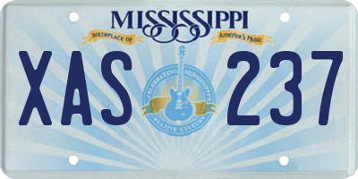 MS license plate XAS237
