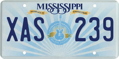 MS license plate XAS239