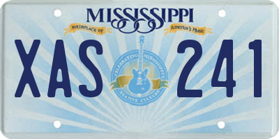 MS license plate XAS241