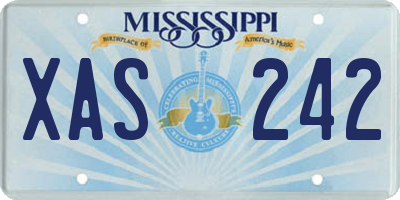 MS license plate XAS242
