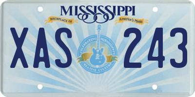 MS license plate XAS243