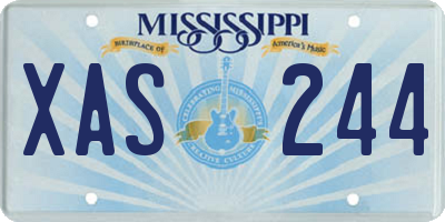 MS license plate XAS244