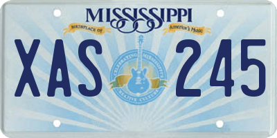 MS license plate XAS245