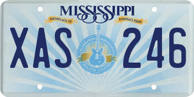MS license plate XAS246