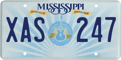 MS license plate XAS247