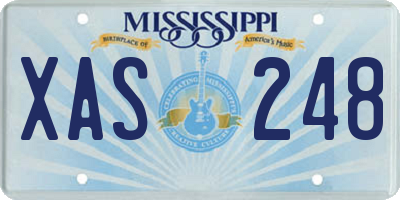 MS license plate XAS248