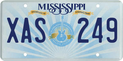 MS license plate XAS249