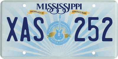 MS license plate XAS252