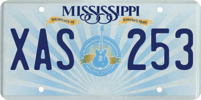 MS license plate XAS253