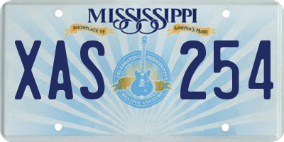 MS license plate XAS254