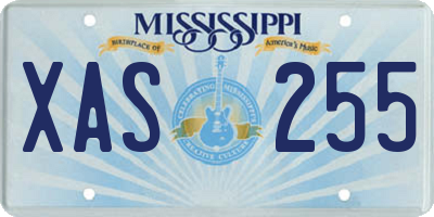 MS license plate XAS255
