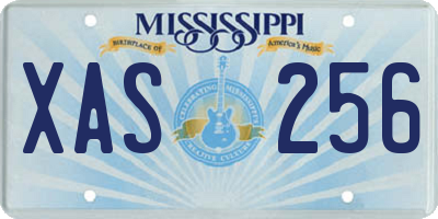 MS license plate XAS256