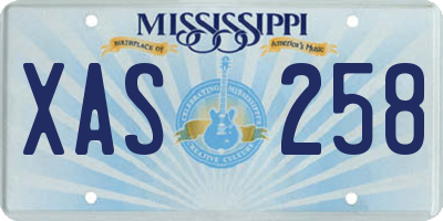 MS license plate XAS258