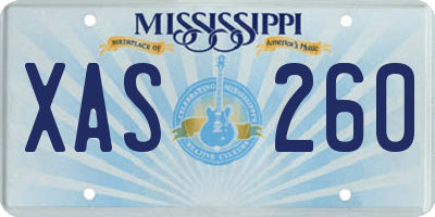 MS license plate XAS260