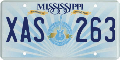 MS license plate XAS263