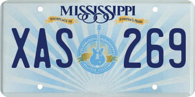 MS license plate XAS269