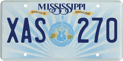 MS license plate XAS270