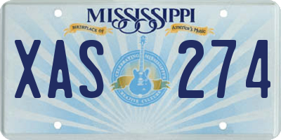 MS license plate XAS274
