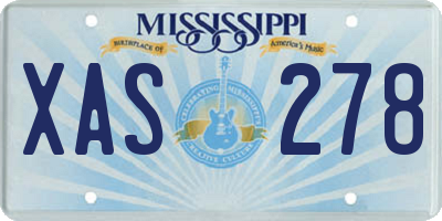 MS license plate XAS278