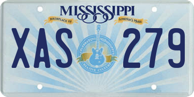 MS license plate XAS279