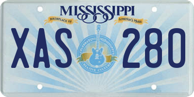 MS license plate XAS280