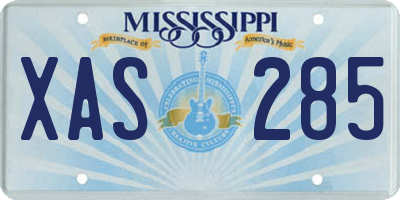 MS license plate XAS285
