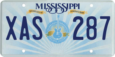 MS license plate XAS287