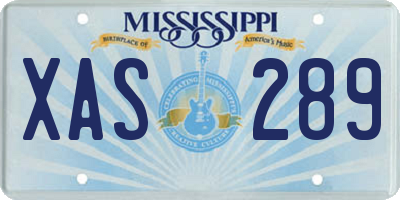 MS license plate XAS289