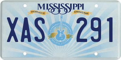 MS license plate XAS291