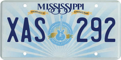 MS license plate XAS292