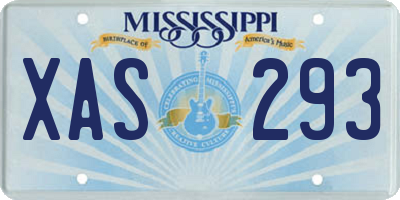 MS license plate XAS293