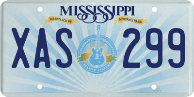 MS license plate XAS299