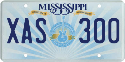 MS license plate XAS300