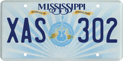 MS license plate XAS302