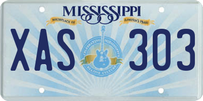 MS license plate XAS303